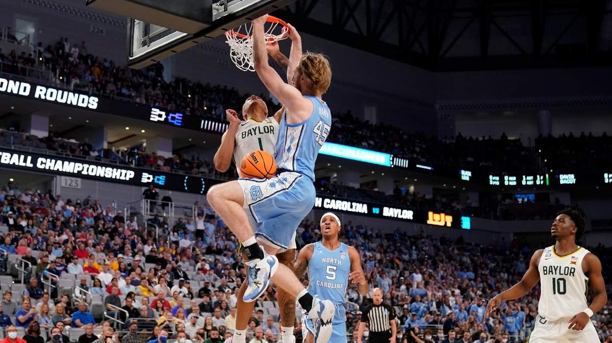 North Carolina forward Brady Manek was ejected with 10 minutes remaining in the Tar Heels game against Baylor Saturday at Dickies Arena. Manek threw an elbow at a Baylor player. The Tar Heels were leading by 24 at the time.