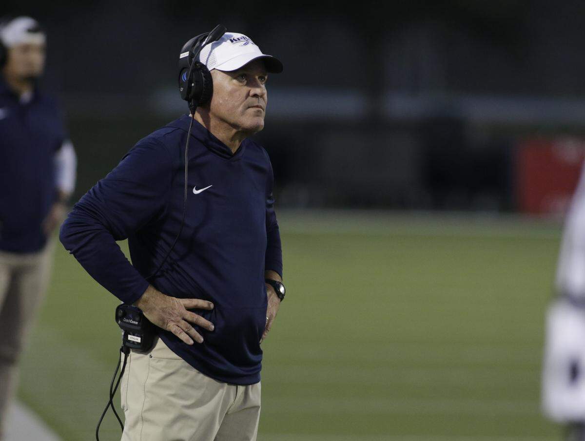 Keller head coach Carl Stralow looks on during its game against Keller Central at Keller ISD Athletic Complex on Friday, Sep. 26, 2025.