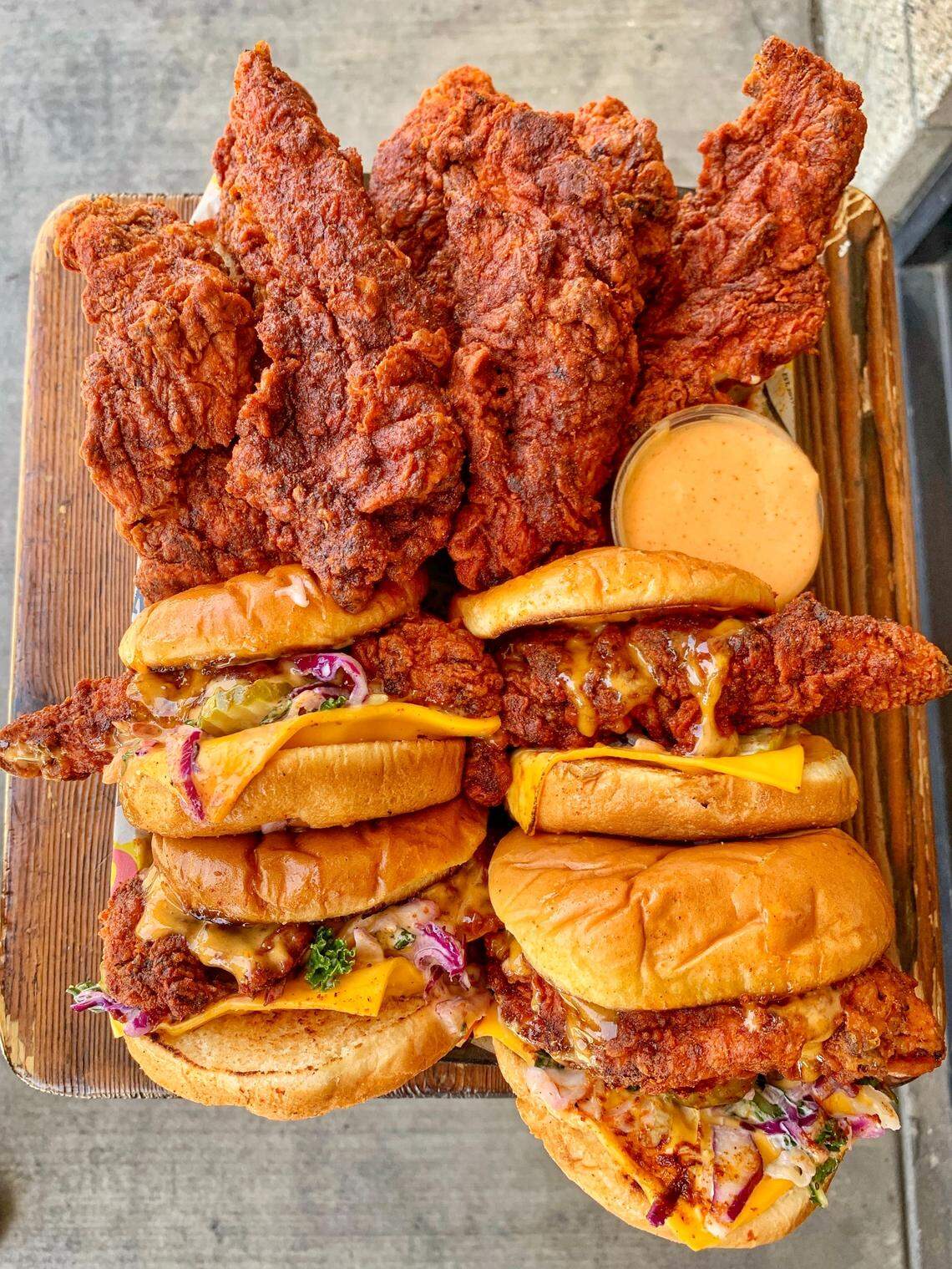 Nashville hot chicken from Dave’s, a California chain opening in Fort Worth.