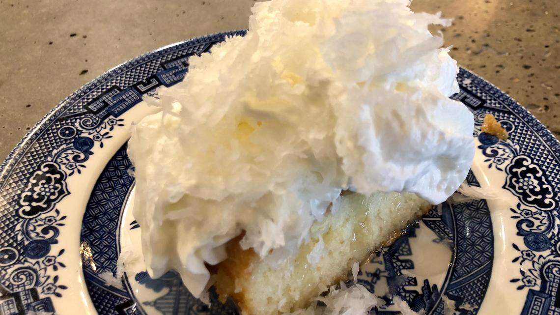 Coconut cream cake, a regular menu feature at Mason & Dixie in Grapevine.