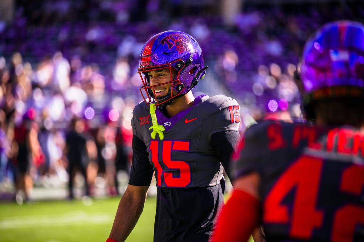 TCU true freshman wide receiver Terry Shelton before the Horned Frogs’ game against Iowa State on Saturday at Amon G. Carter Stadium.