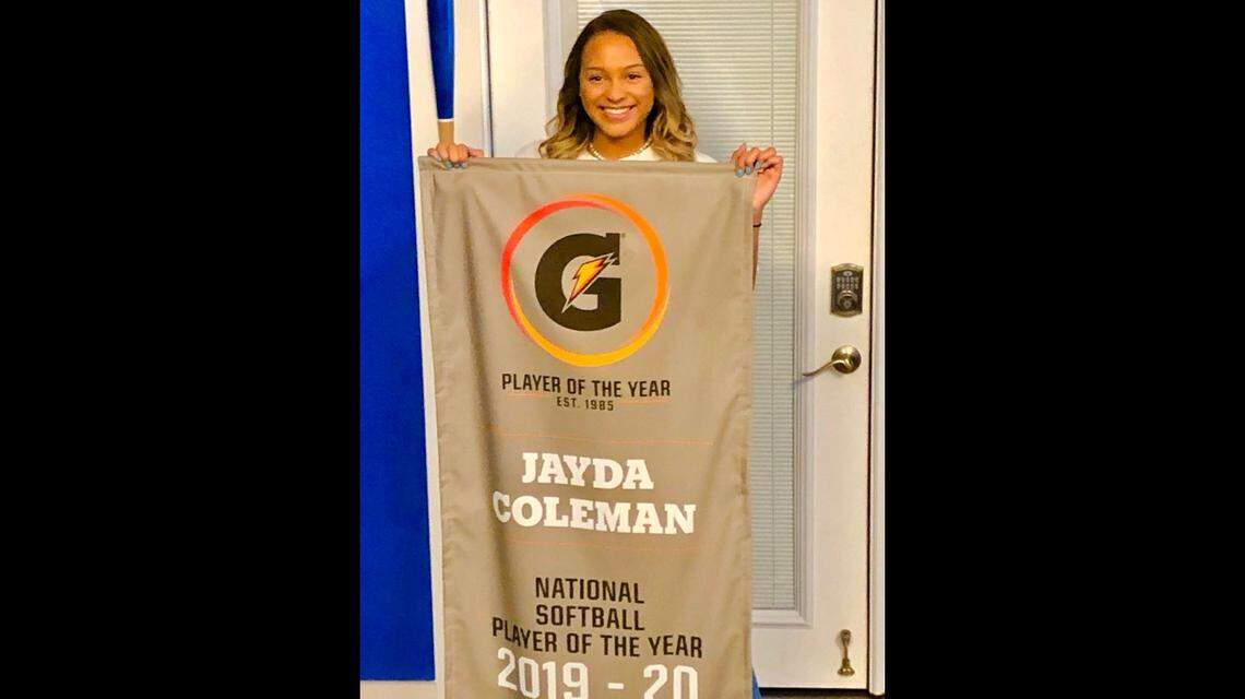 The Colony shortstop Jayda Coleman was awarded Gatorade National Softball Player of the Year on Wednesday June 10, 2020. Coleman batted 0.717 with 29 RBIs this season.