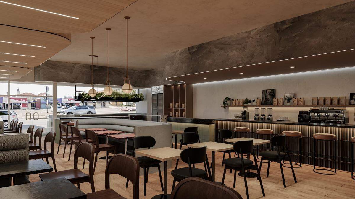A rendering of what the interior of the new Ampersand coffee shop will look like. Co-owner Toan Luong said they wanted it to be a comfortable setting where students can stay for hours.