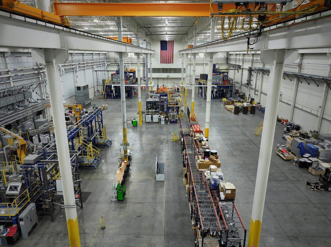 The alloy production room at MP Materials’ fully integrated rare earth magnet manufacturing facility in Fort Worth.