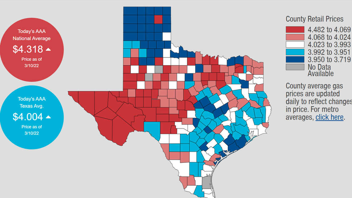 Texas gas hit $4 on Thursday.