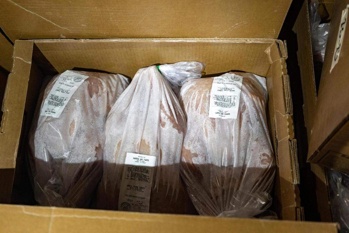 After processing the turkeys, Richard Greer stores them in a freezer to sell locally, completing the farm-to-table experience at Narrow Way Farms. Greer said his farm is sold out of turkeys in advance of Thanksgiving.