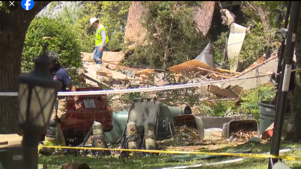 A house exploded in Austin, Texas, and three people we rescued from the rubble, officials say.