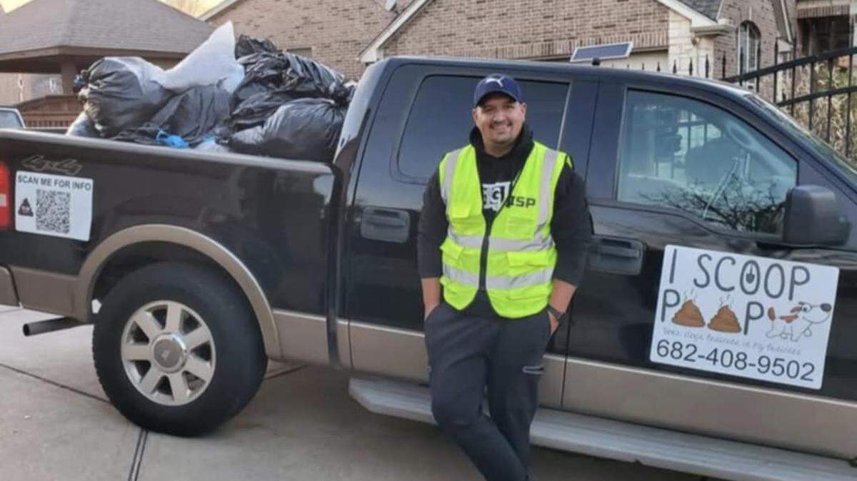 After severing a few years in prison, Steven Trevino has turned his life around and has a thriving business throughout the Metroplex with I Scoop Poop, which, just as the name says, cleans up after folks’ dogs.