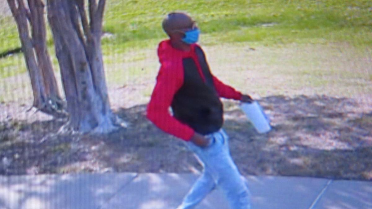 Fort Worth, TX police are asking the public for help identifying this man accused of burglarizing a home and macing the family pet. Anyone with information is asked to call 817-392-3148.