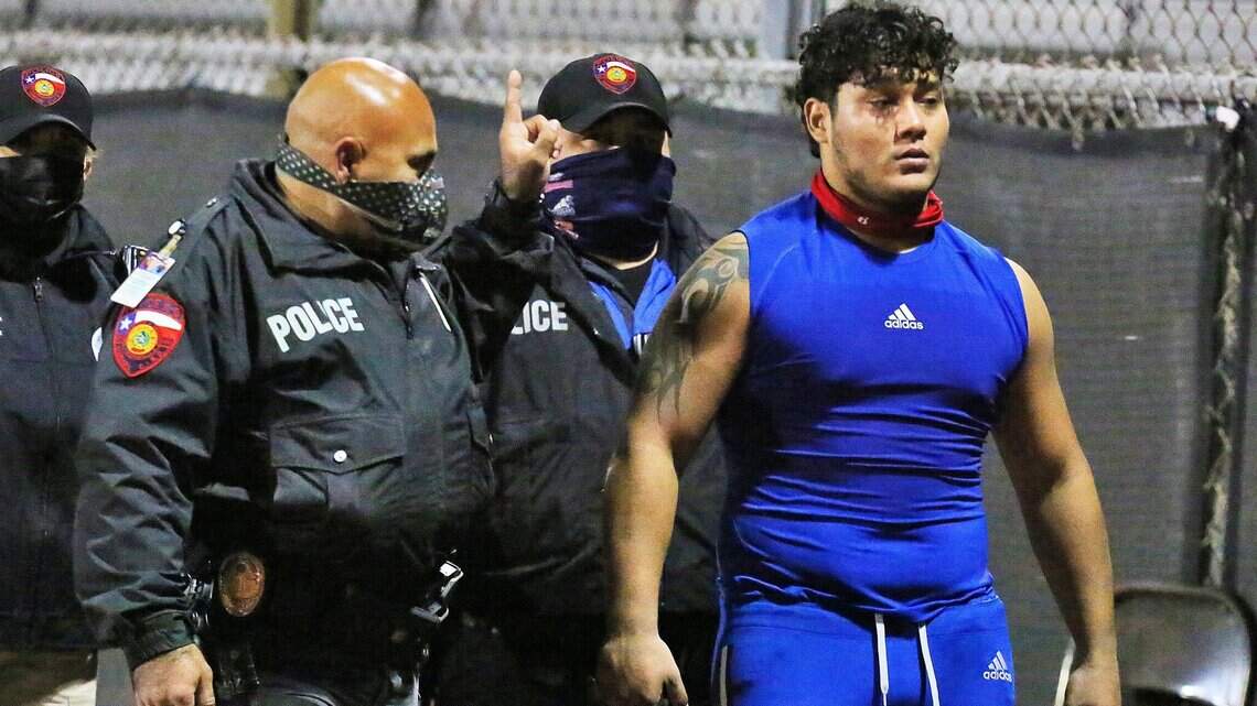 Texas high school football player arrested after assaulting referee during game