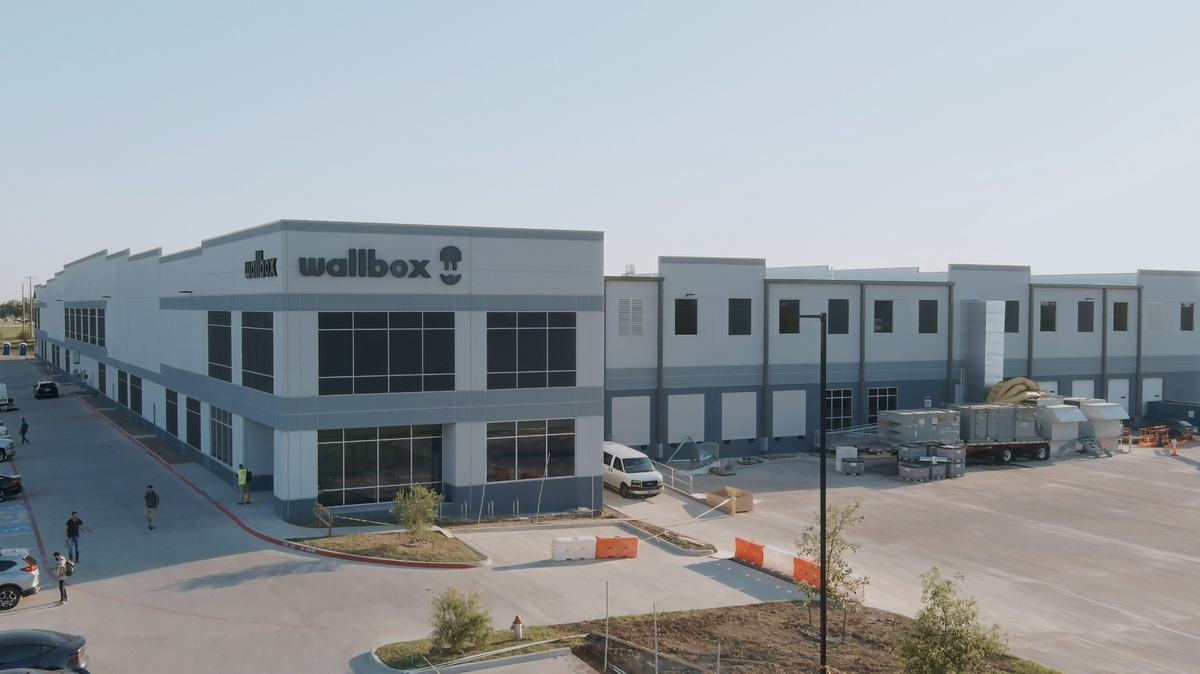An image of Wallbox's 80,000-square-foot facility in Arlington 