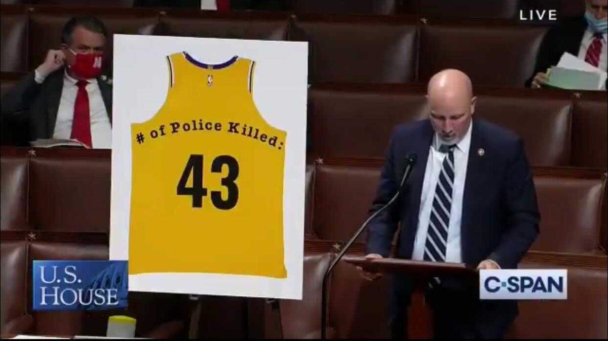 Texas Rep. Chip Roy reads off the names of 43 officers killed in the line of duty on C-Span.
