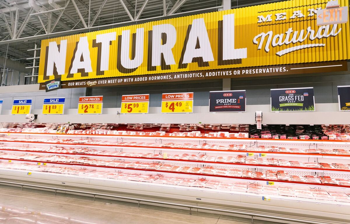 H-E-B Allen’s meat market includes prime, natural, and organic meats, Wagyu, dry-age beef and fully cooked options.