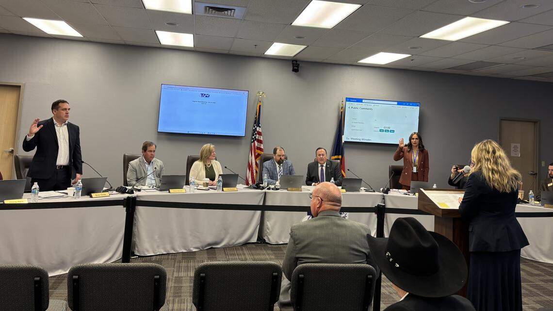 Two new Tarrant Appraisal District board members, Eric Crile and Keziah Farrar, were sworn into their new roles Wednesday Jan. 14, 2026. Wendy Burgess, who has served on the board for six years was also sworn in after being reelected. Two new Tarrant Appraisal District board members, Eric Crile and Keziah Farrar, were sworn into their new roles Wednesday Jan. 14, 2026. Wendy Burgess, who has served on the board for six years was also sworn in after being reelected.