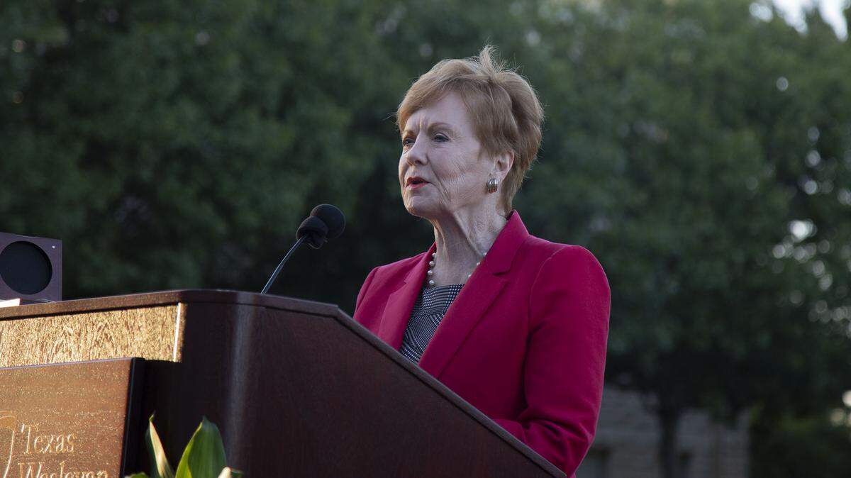 Republican Congresswoman Kay Granger tells the story Oct. 8 of her time at Texas Wesleyan University in Fort Worth. The university named a green space after her, the Kay Granger Mall. University administrators said Granger serves as a role model for current students. Granger said she never expected to have anything named after her.