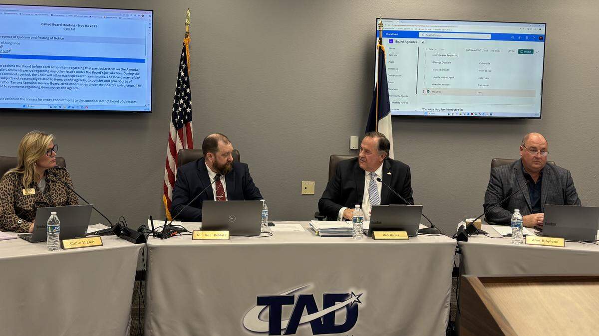 The Tarrant Appraisal District Board of Directors met in a special called meeting on Nov. 3 to discuss an error with the 2024 election that resulted in five new directors being put on the board.
