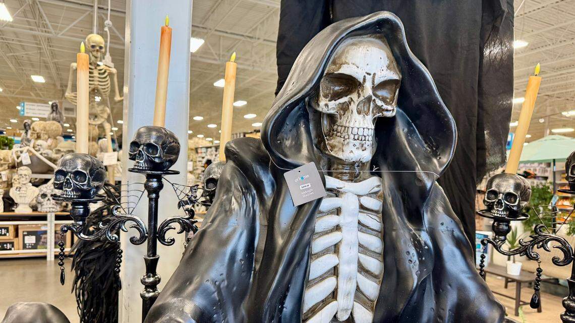 Halloween decorations at the At Home store in far north Fort Worth on Friday, July 11, 2025. The retailer rolled out Halloween merchandise in late June.