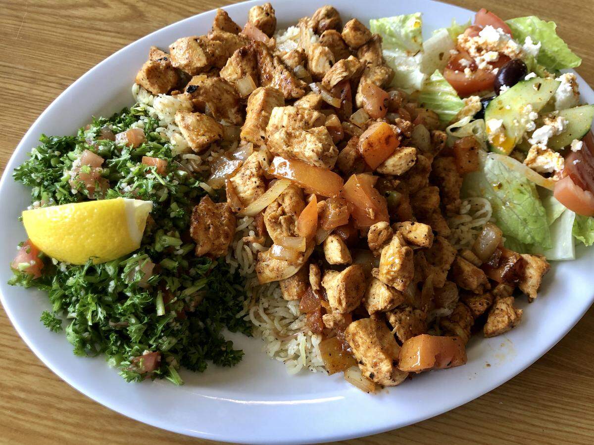 Chicken shawarma at Amira’s Mediterranean in Arlington.