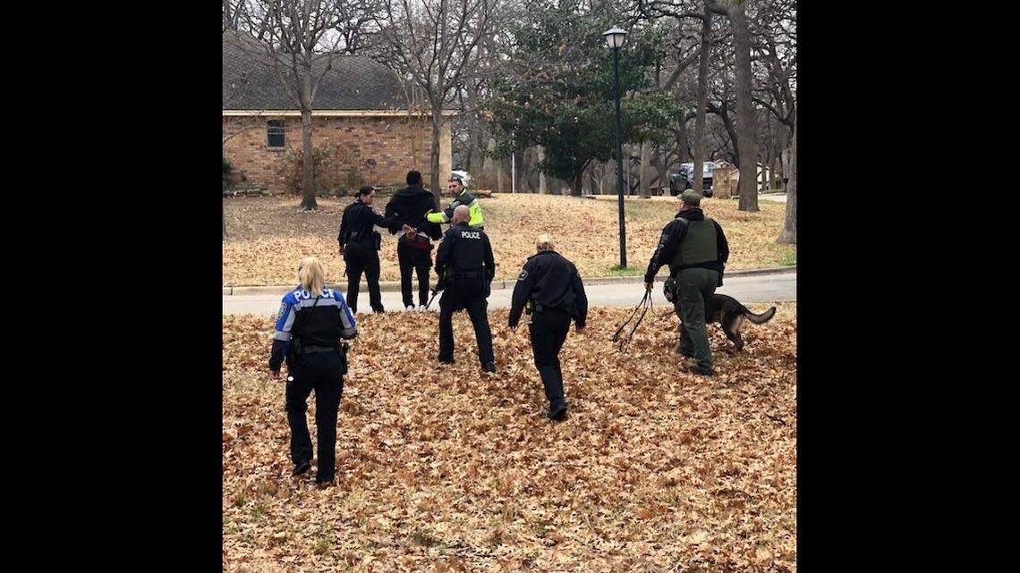 A Southlake police K9 picked up a scent from the backpack a burglary suspect discarded during a five-hour long search by officials on Saturday, Feb. 25, 2023, leading police to arrest the suspect, the department said.