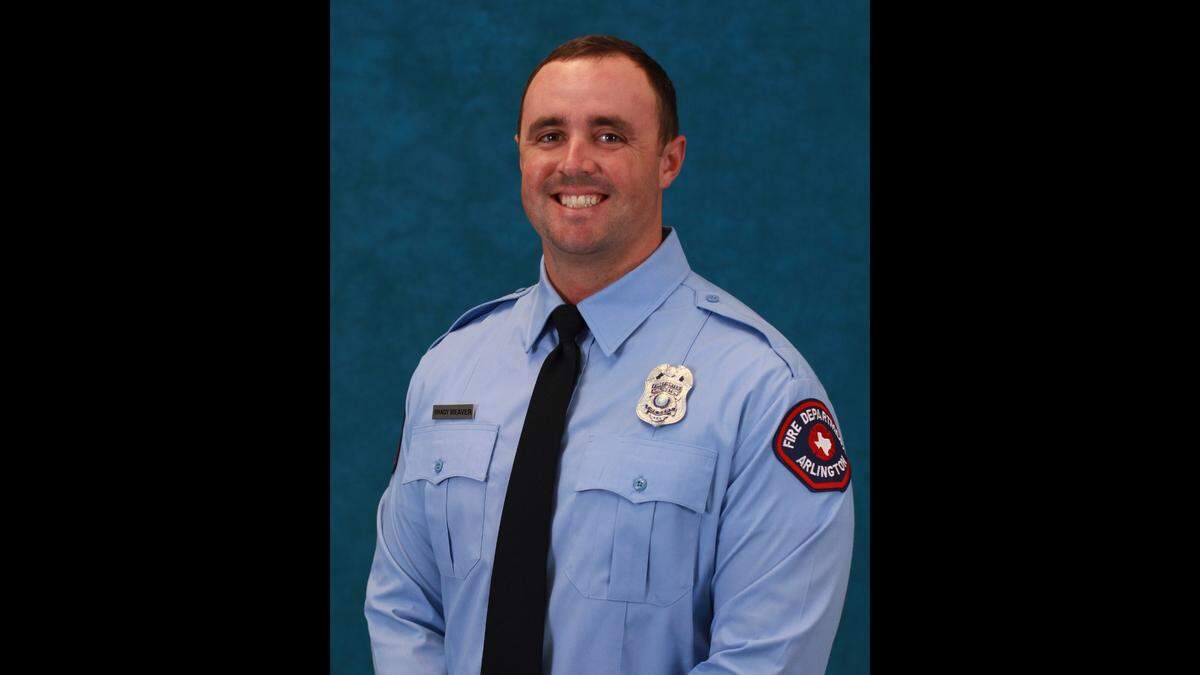 Arlington firefighter Brady Weaver was shot during a welfare check call at an apartment on March 22.