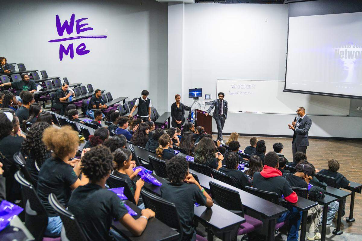 Eighth-grade Honors History students from all Crowley ISD middle school campuses explored Paul Quinn College, attending a lecture class with a college professor and engaging with college students in various activities, on Sept. 30 and Oct. 1, 2025, in Dallas, Texas. The visit is part of the T3 Partnership higher education initiative between Crowley ISD and Paul Quinn.