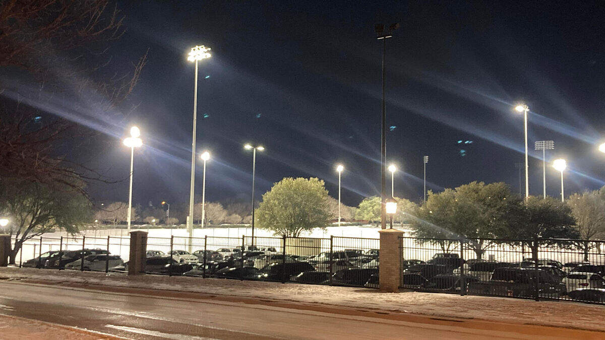 The intramural fields at TCU were lighted on Monday evening for several hours despite energy companies in Texas asking consumers to conserve energy.