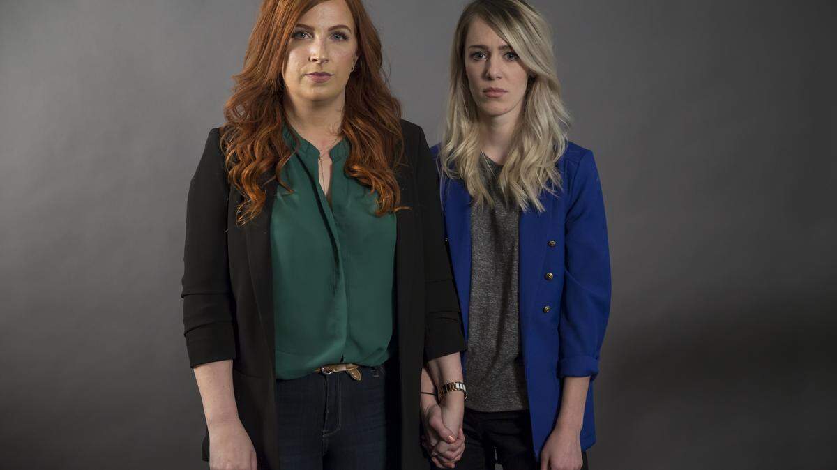Amanda Hodson and Marybeth Arnold, right, said Benjamin Cole sexually abused them when they all attended the same church. Cole was found guilty Friday, Feb. 11, 2022.