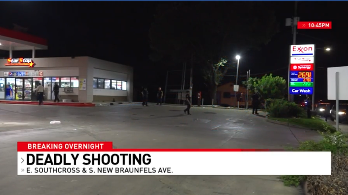 A man was killed late Monday night while sitting in his pick-up truck at a San Antonio gas station, cops say.