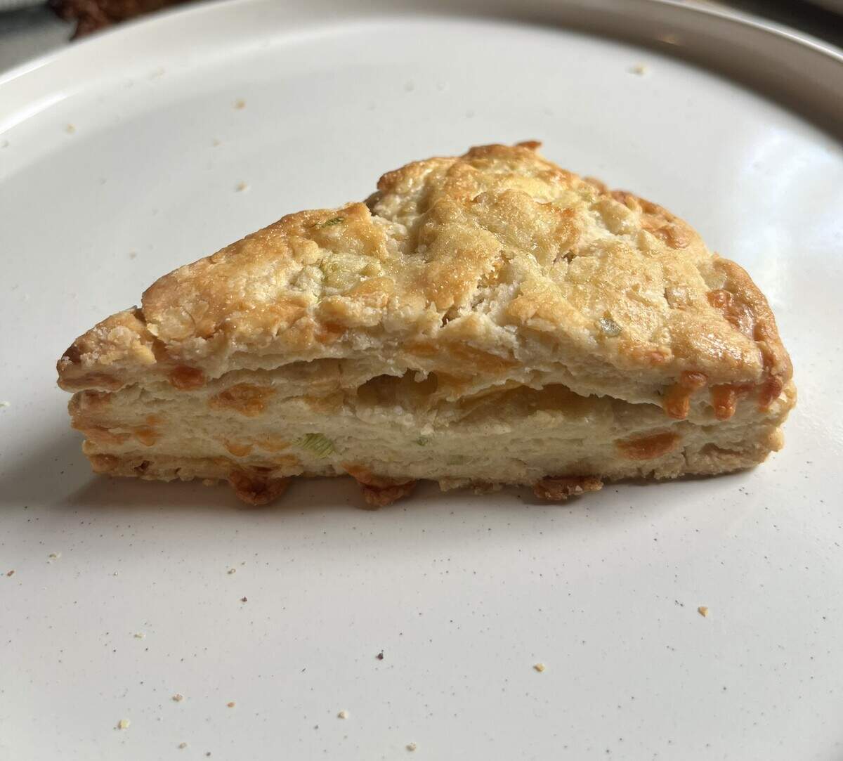 Cheddar scallion scone is one of the many scone flavors at Sunrise Scones bakery in Fort Worth.