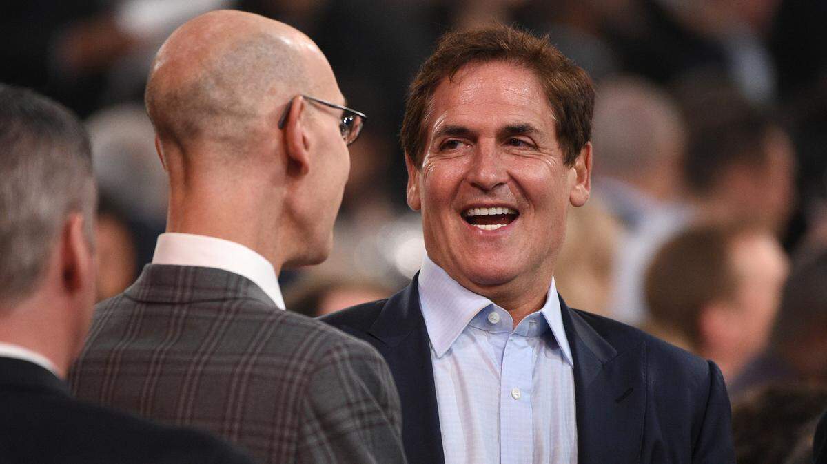Dallas Mavericks owner Mark Cuban, speaking with NBA Commissioner Adam Silver in 2019, will not allow fans to attend games at American Airlines Center until he feels it is safe to do so.
