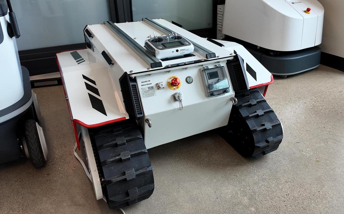 This robot is made specifically for outdoor use. It can tolerate just about any terrain as well as carry heavy items.