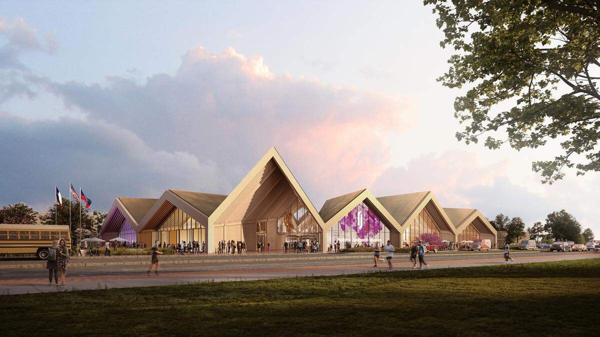 An architect’s rendering shows the planned National Juneteenth Museum.