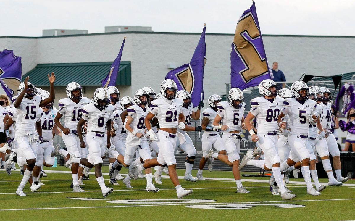 The Keller Timber Creek Falcons enter the field to face the Richland Royals, Friday night, October 9, 2020 played at Keller ISD Staduim in Keller, Tx. (Steve Nurenberg Special to the Star-Telegram)