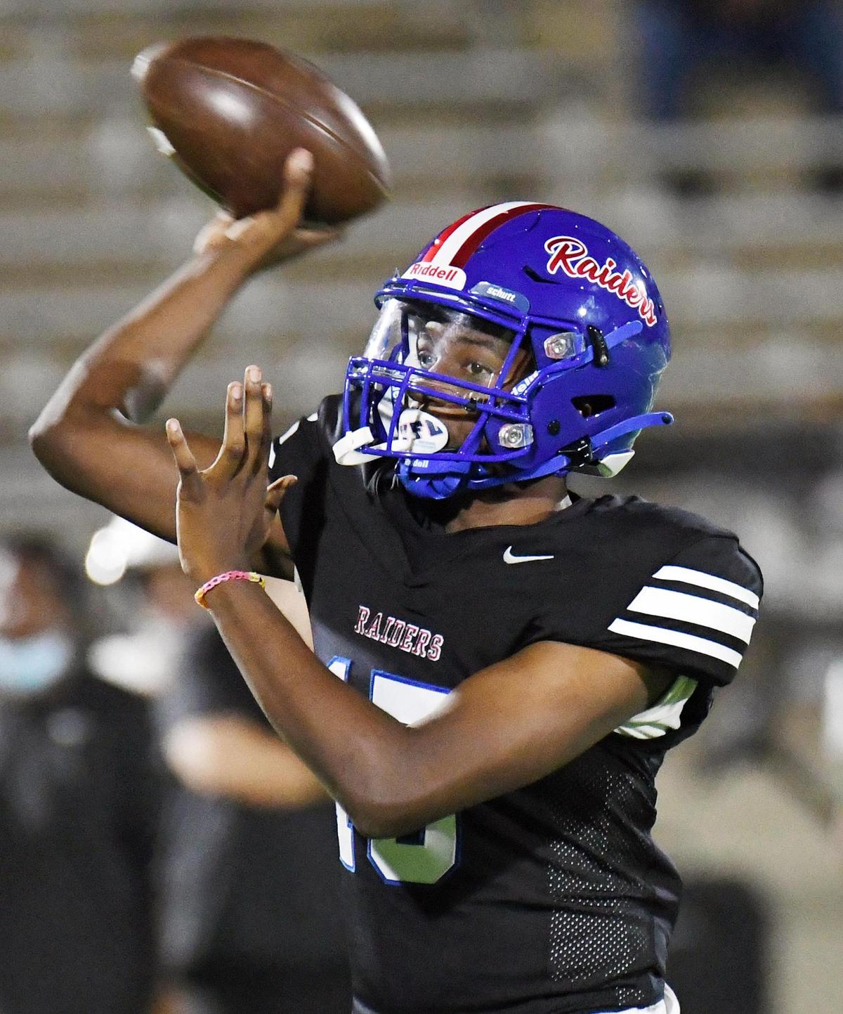 Southwest quarterback, Jaziah Jackson throws down the field against Trimble Tech in the second quarter of Thursday’s September 29, 2022 District 4-5A Division2 football game at Clark Stadium in Fort Worth, Texas. Special/Bob Haynes