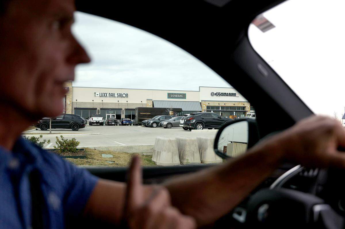 Developer Steve McKeever points out some of the highlights at the North City urban hub during a tour on Wednesday, Jan. 7, 2026.  North City is a 300-acres development at the intersection of I-35W and U.S. 287.