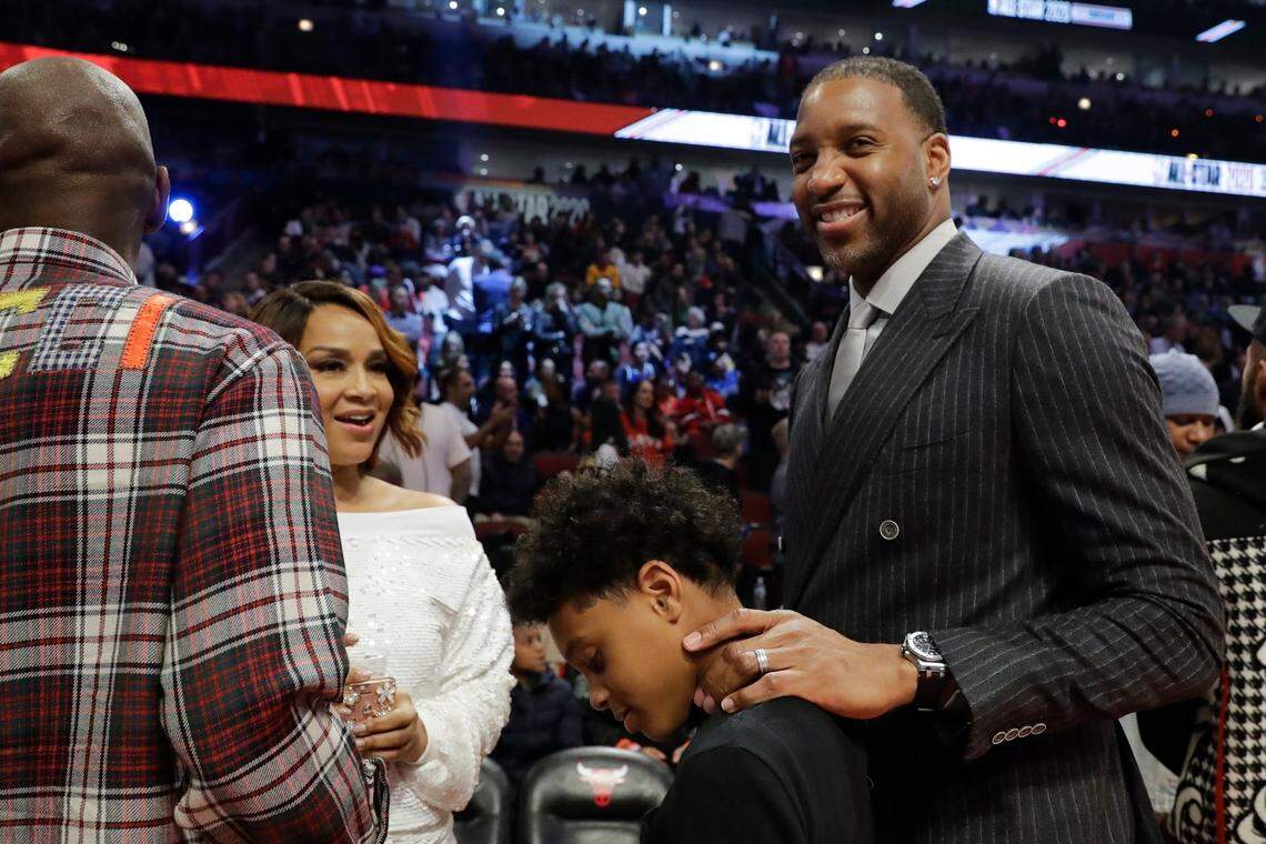 Tracy McGrady is seen during the second half of the NBA All-Star basketball game Sunday, Feb. 16, 2020, in Chicago. (AP Photo/Nam Huh)