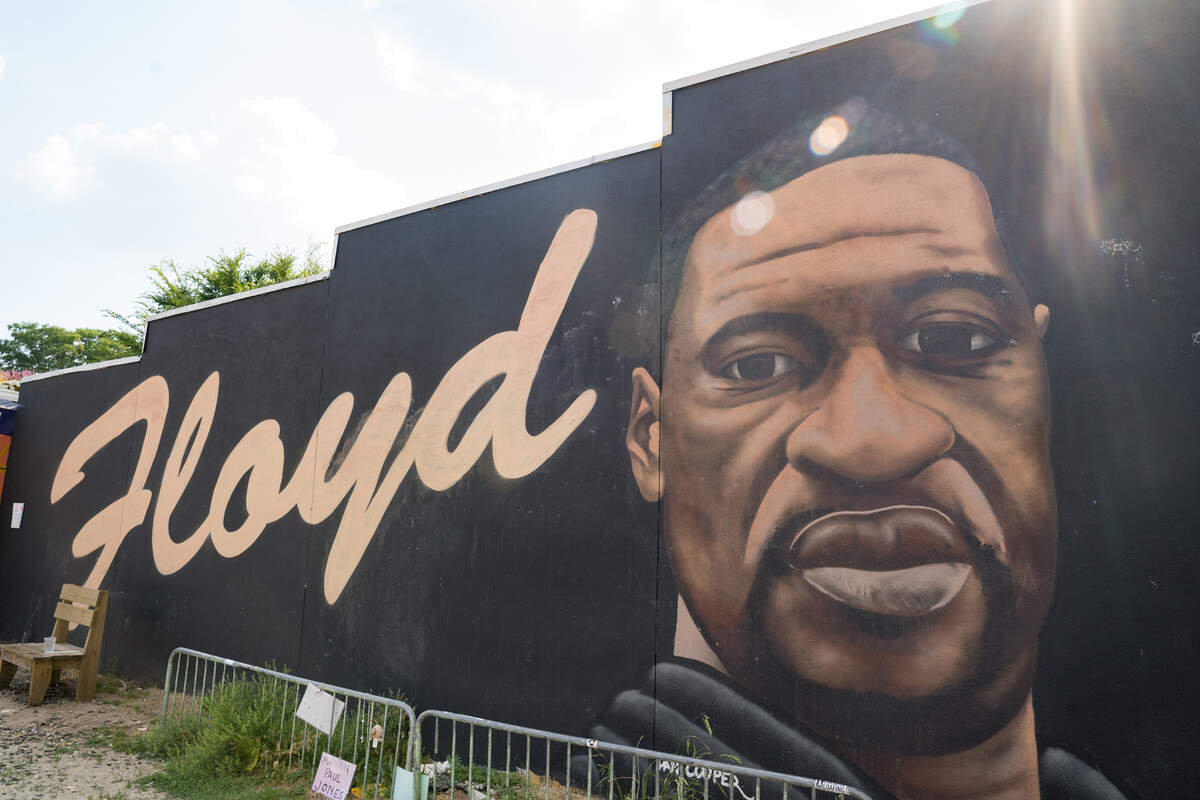A mural memorializes the life of George Floyd in . (Megan Varner/Getty Images/TNS)