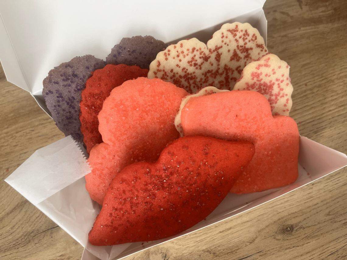 Valentines Day cookies from Blue Bonnet Bakery for under $10.