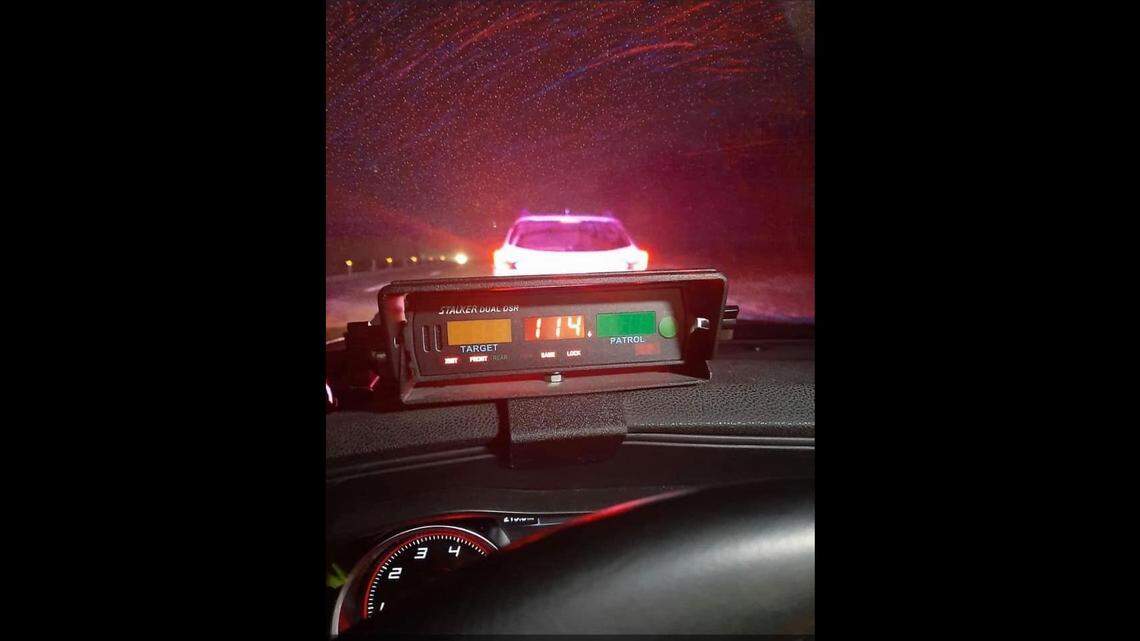 Driver clocked in at 114 MPH, Iowa State Patrol said.