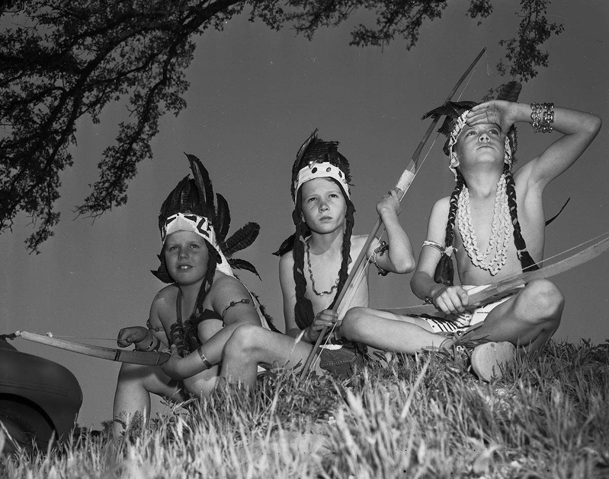 April 25, 1950: Three who appeared in the Boy Scout Circus are, left to right, Billy Westbrook, David Patterson and Byron Christian, all of Cub Pack 88.