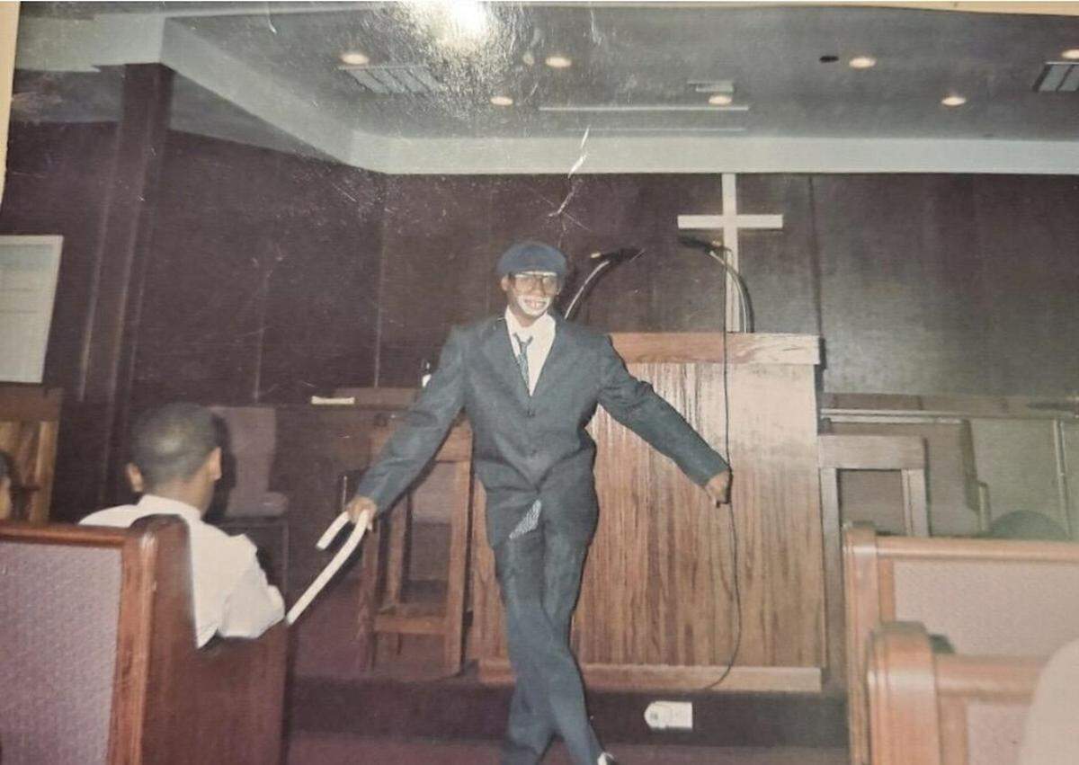 Jordan E. Cooper at 10-years-old dressed up as an old man at New Beginnings Baptist Church in North Richland Hills.