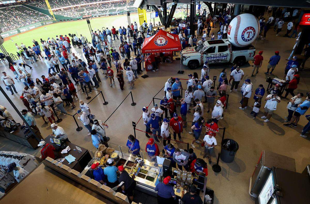 Fans during Texas Rangers’ Opening Day against the Chicago Cubs on Thursday, March 28, 2024, at Globe Life Field in Arlington.