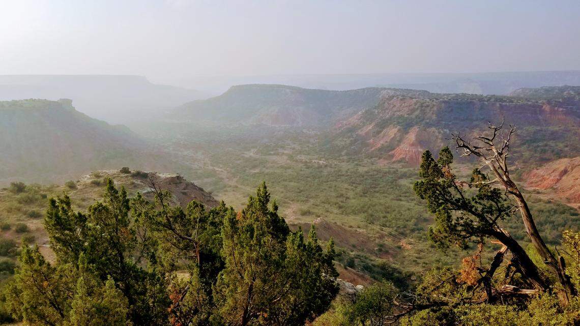 The Palo Duro Canyon state park is located south of Amarillo in Texas.