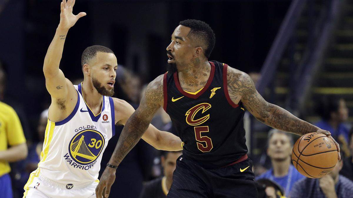 Cleveland Cavaliers guard J.R. Smith before he pulled his infamous brain fart in the closing seconds of Game 1 of the NBA Finals.