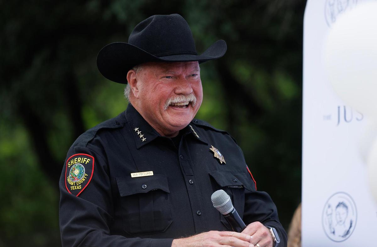 Tarrant County Sheriff Bill Waybourn speaks at the groundbreaking of Mercy Culture Church’s human trafficking victim shelter on Friday, May 9, 2025, in Fort Worth.