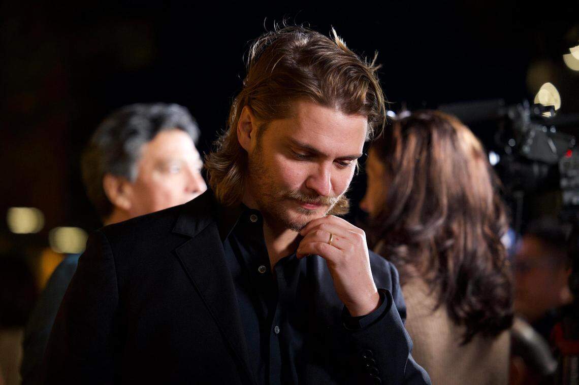 A pensive Luke Grimes at the season 5 premiere of “Yellowstone” Sunday, Nov. 13, 2022, at Hotel Drover in Fort Worth.
