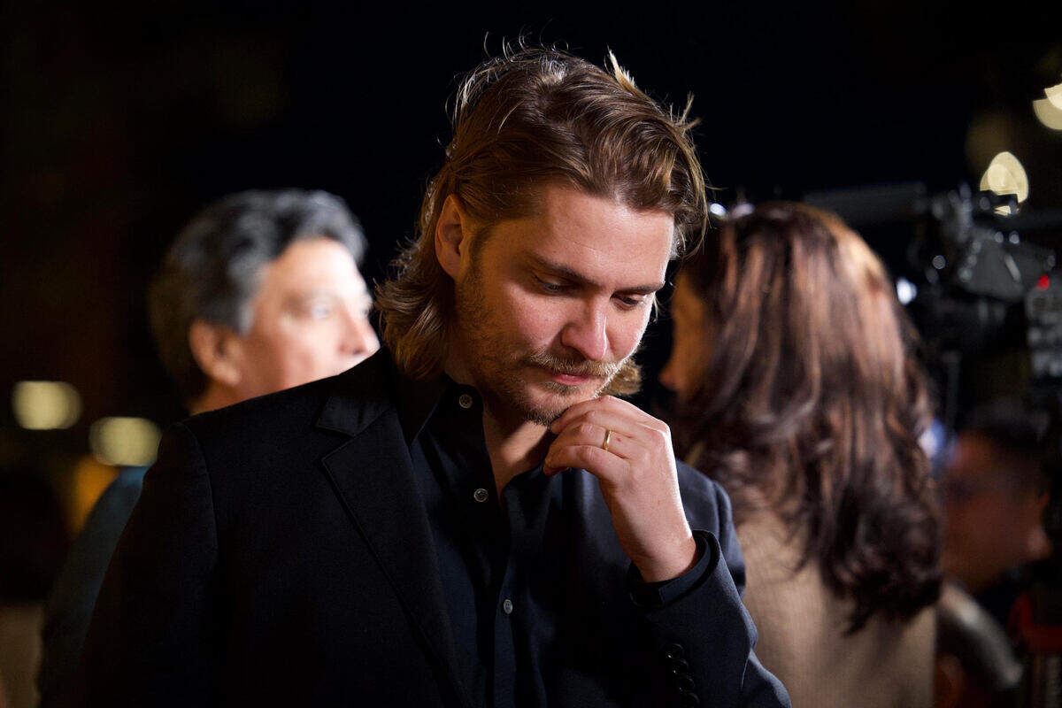 A pensive Luke Grimes at the season 5 premiere of “Yellowstone” Sunday, Nov. 13, 2022, at Hotel Drover in Fort Worth.