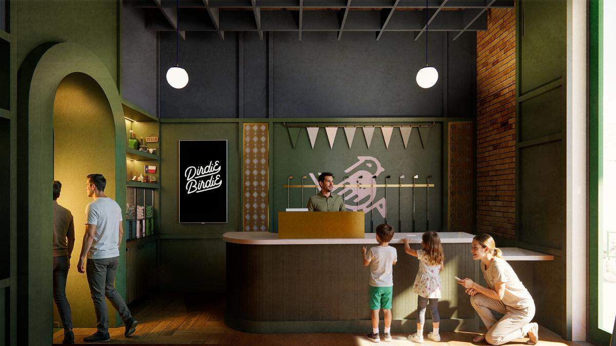 The Dirdie Birdie indoor mini golf, restaurant and bar will have a vintage vibe throughout the 12-hole course, with odes to Fort Worth landmarks.