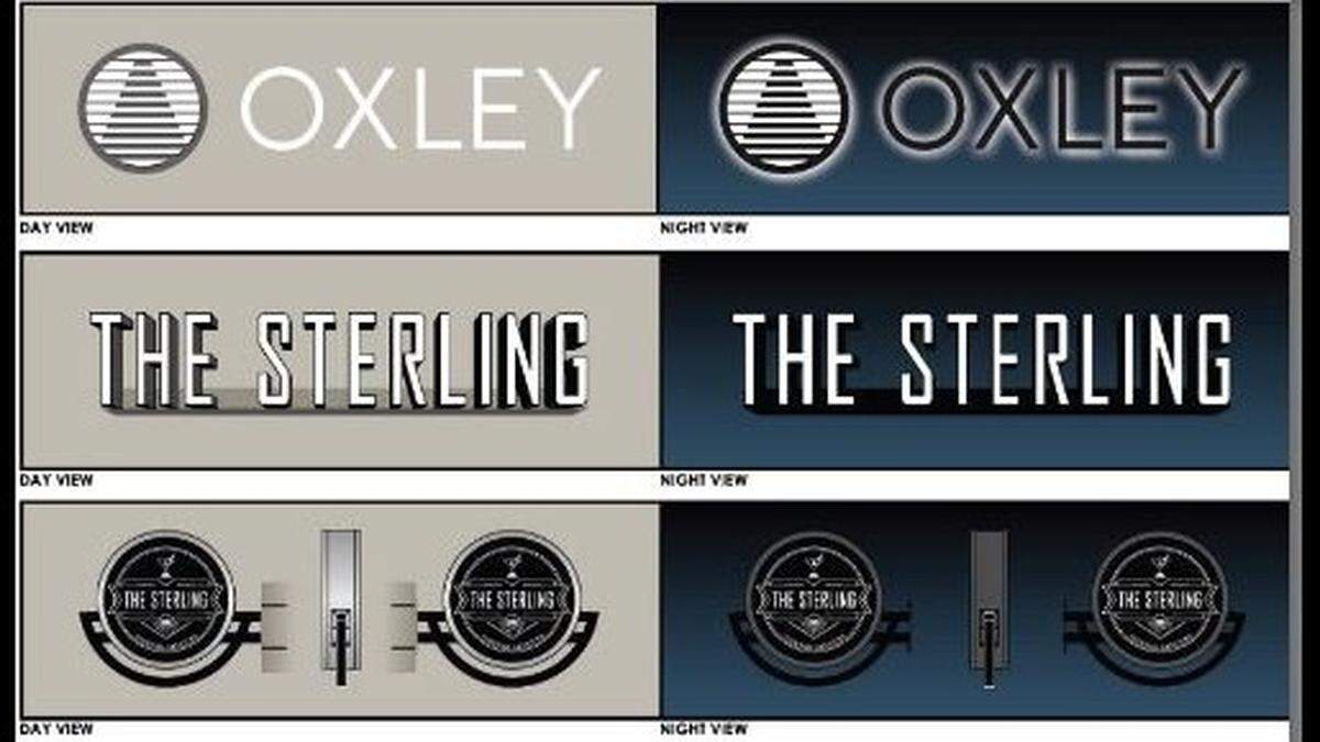 A rendering of the Sterling bar signage and the signage for Oxley Architecture firm proposed for 911 Houston St. in downtown Fort Worth