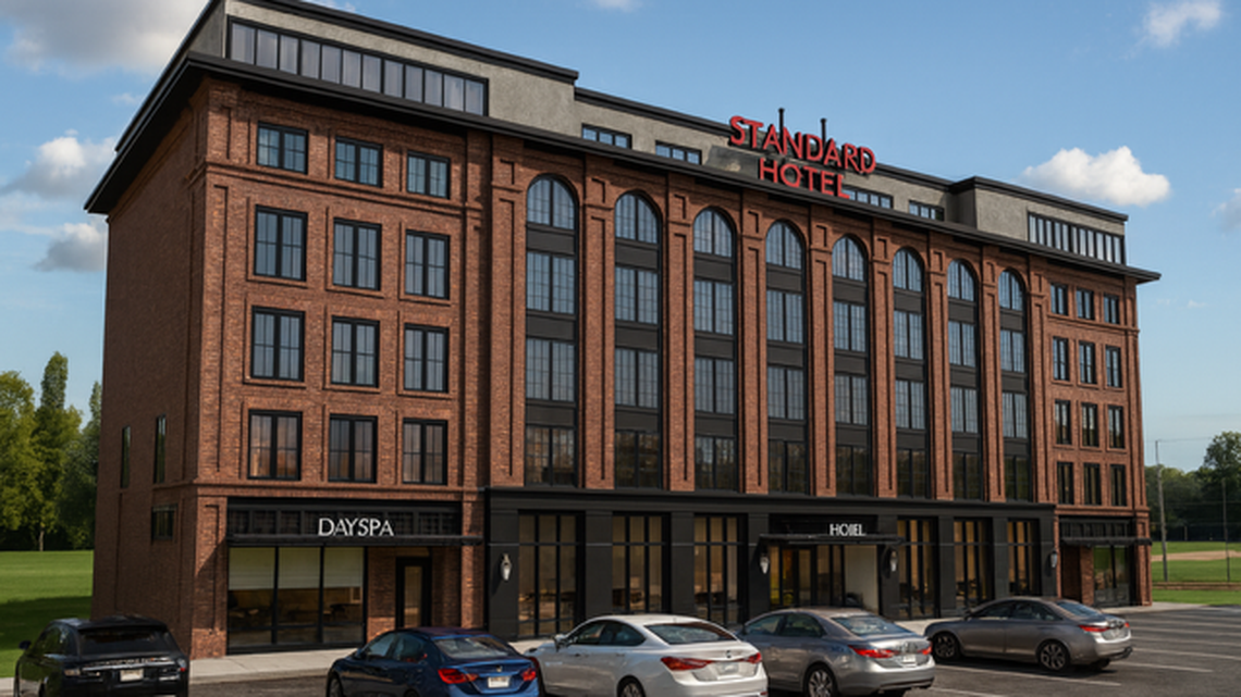 An artist’s rendering of The Standard hotel in Burleson, a Hilton Tapestry Collection property that is set to open in late 2027.